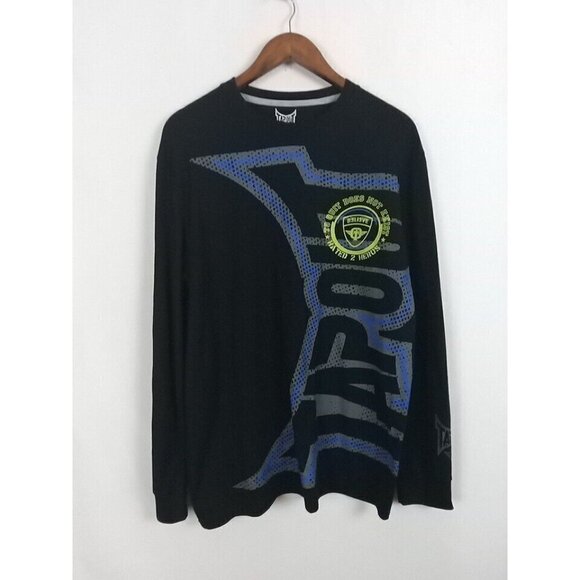 Tapout Men's Thermal Shirt Size XL Black MMA Long Sleeve To Quit Does Not Exist - Picture 1 of 8